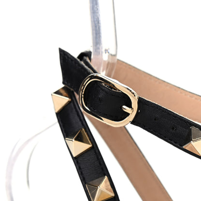 Valentino Garavani Calf Hair Leopard Print Rockstud Ankle Strap Pumps 38.5 Black Pink 8 of 8