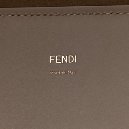 Fendi Vitello King Plexiglass Logo Embossed Medium Fendi Sunshine Shopper Tote Tortora 6 of 9