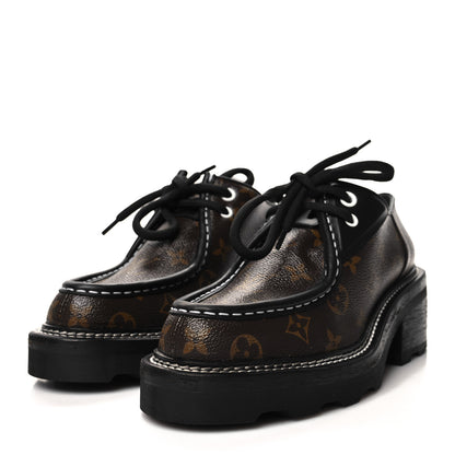 Louis Vuitton Monogram Calfskin Beaubourg Platform Derby Shoes 39 Brown 3 of 8