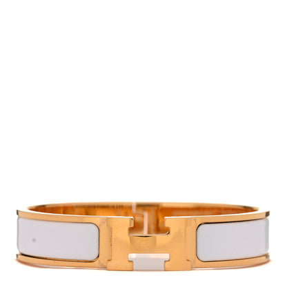 Hermes Enamel Narrow Clic Clac H Bracelet PM White 1 of 4