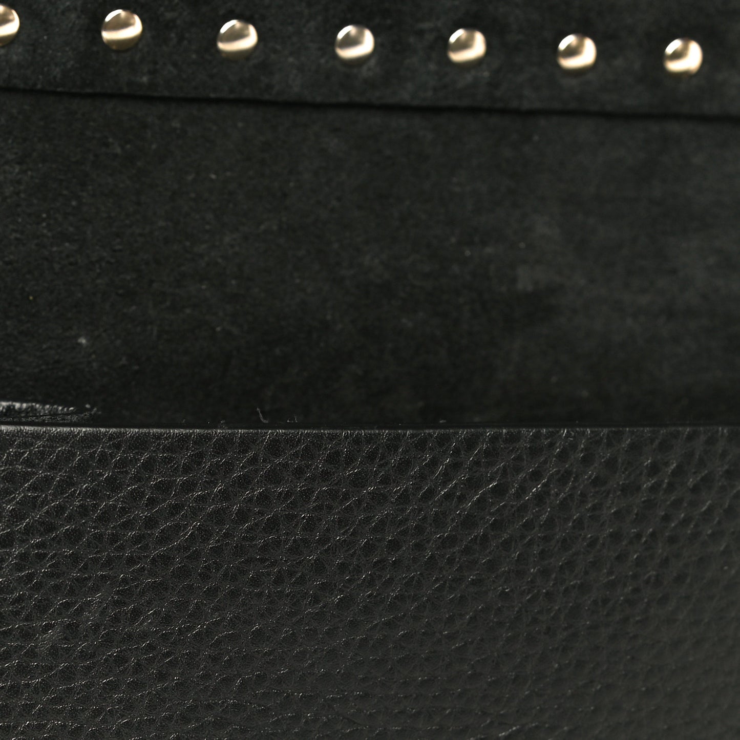 Pebbled Calfskin Rockstud Side Slip Crossbody Black