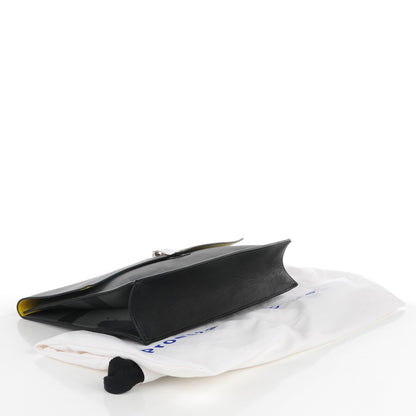 Proenza Schouler Lambskin Large Printed Lunch Bag Clutch Black Grey 4 of 8