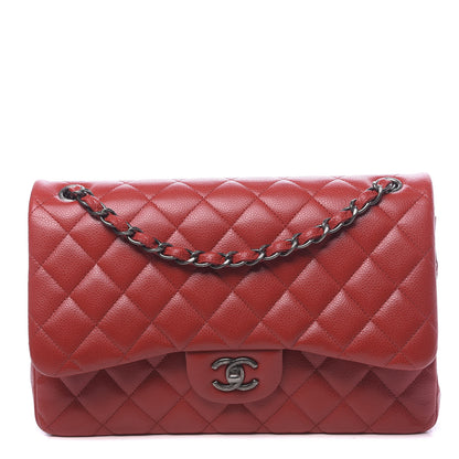Chanel Caviar Quilted Jumbo Double Flap Red 1 of 11