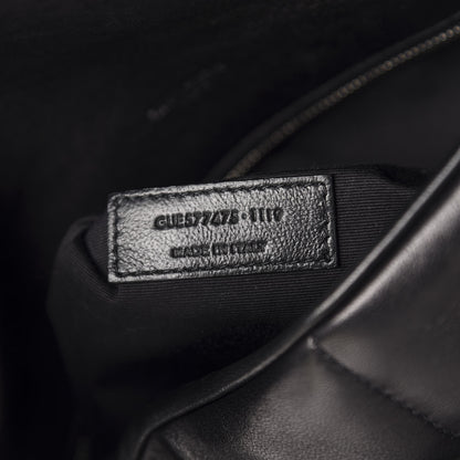 Saint Laurent Lambskin Quilted Medium Loulou Puffer Monogram Chain Satchel Black 8 of 11