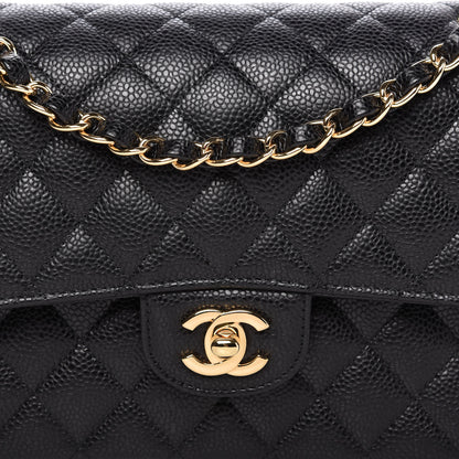 Chanel Caviar Quilted Medium Double Flap Black 10 of 11