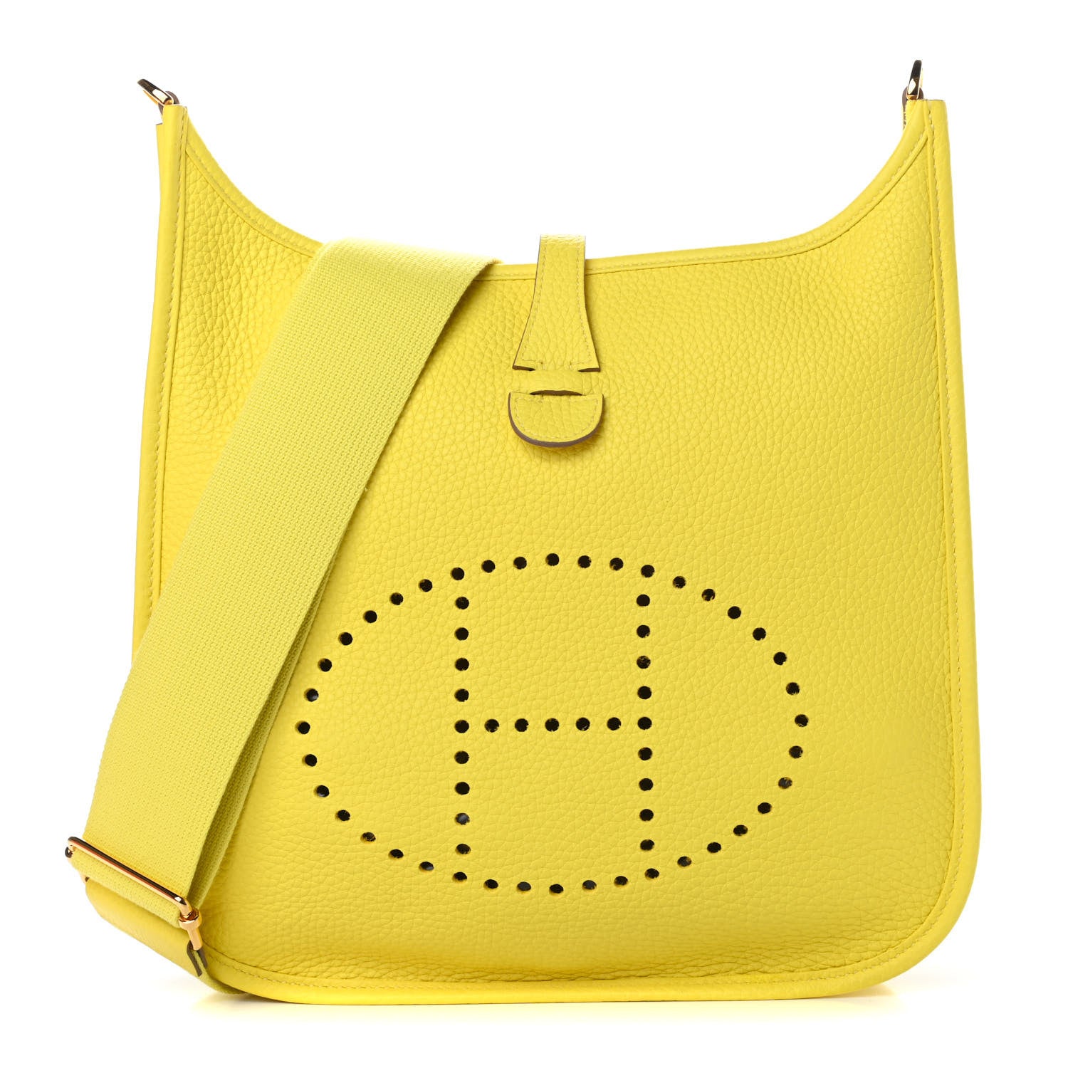 Hermes Taurillon Clemence Evelyne III PM Lime 1 of 11