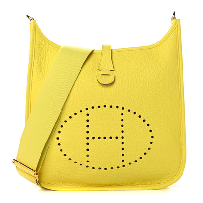 Hermes Taurillon Clemence Evelyne III PM Lime 1 of 11