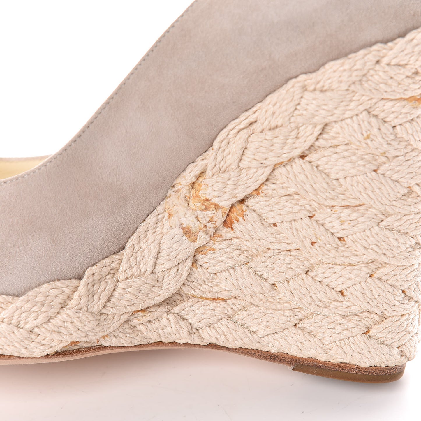 Suede Cap Toe CC Wedge Espadrilles 37 Grey Black