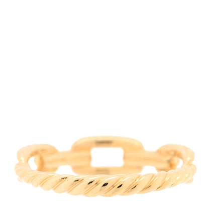David Yurman 18K Yellow Gold Diamond 4.5mm Stax Single Row Chain Link Ring 49 5 3 of 5