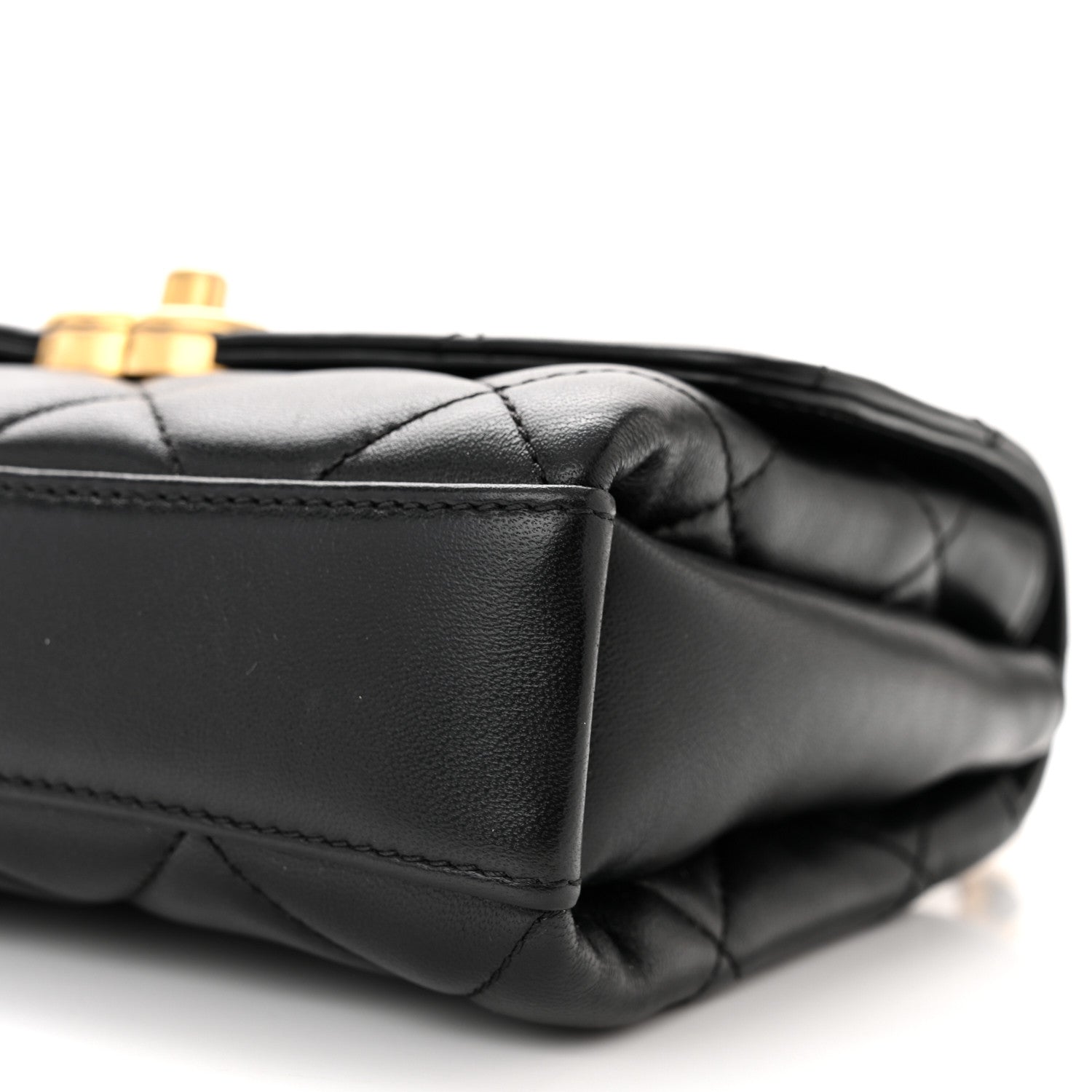 Chanel Lambskin Quilted Mini CC Crystal Logo Chain Flap Black 10 of 11