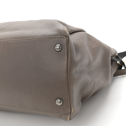 Fendi Goatskin Zucca Large Peekaboo Iconic Satchel Taupe Tobacco Moro Tortora 10 of 14