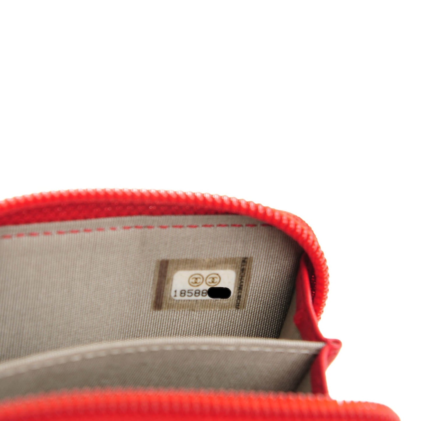 Lambskin Quilted Boy Zip Around Coin Purse Wallet Red