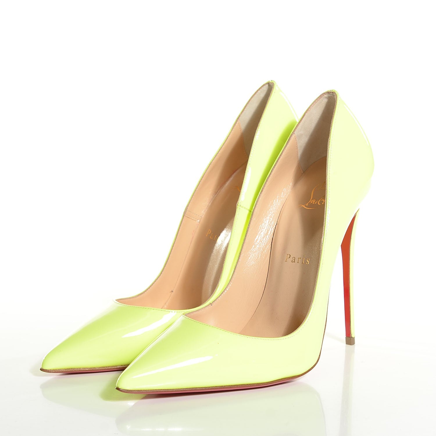 Christian Louboutin Patent So Kate 120 Pumps 39 Neon Yellow 3 of 7
