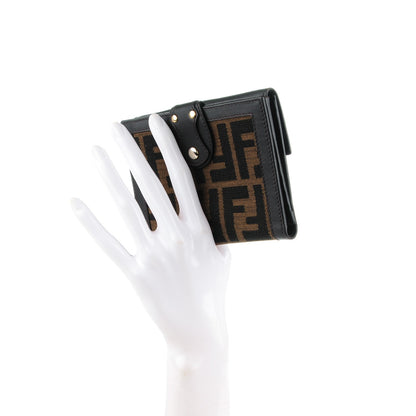 Fendi Zucca Cuoio Lucido Compact Wallet Tobacco Moro 2 of 9