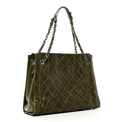 Chanel Glazed Caviar Quilted Tote Green 3 of 10