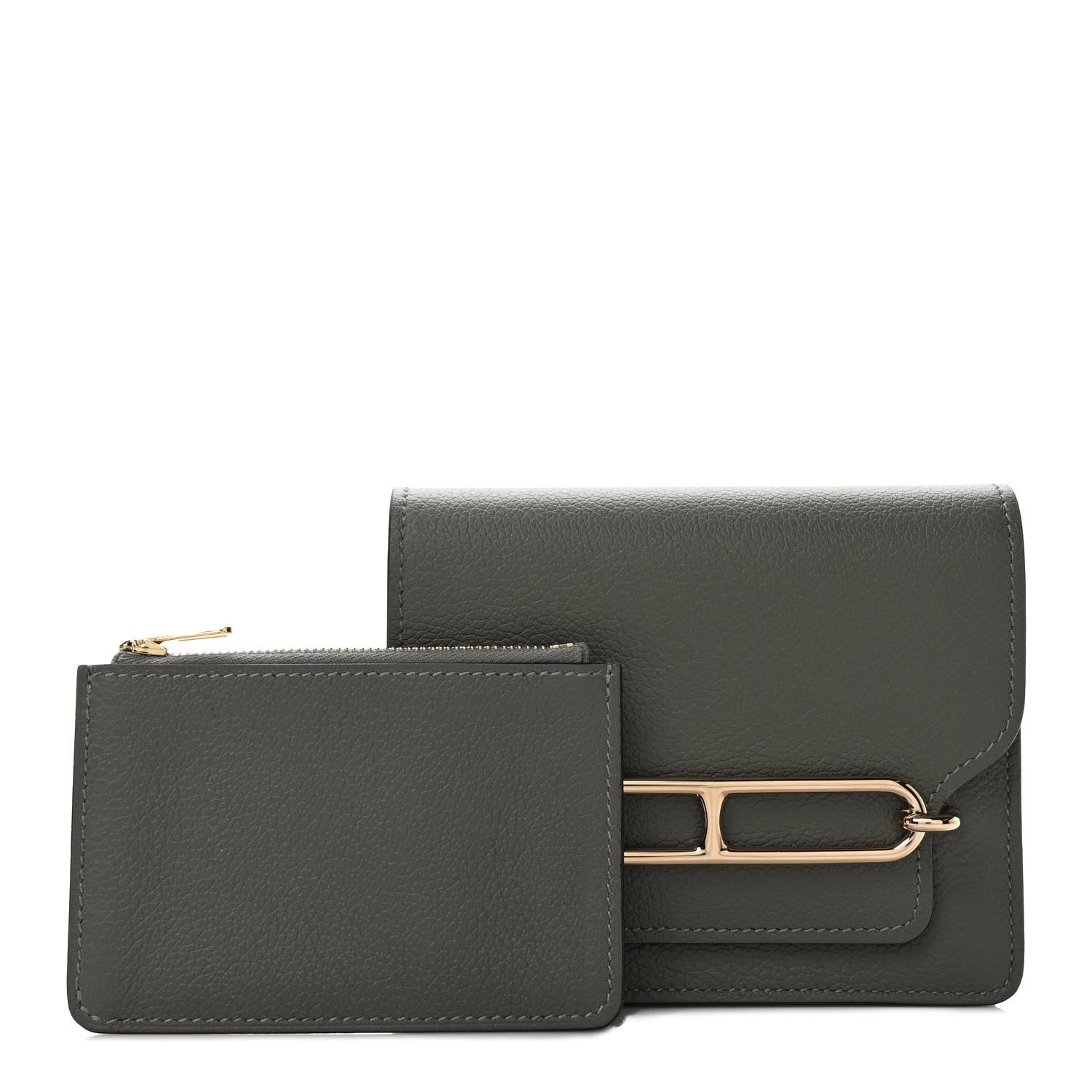 Hermes Evercolor Roulis Slim Wallet Gris Meyer 1 of 8