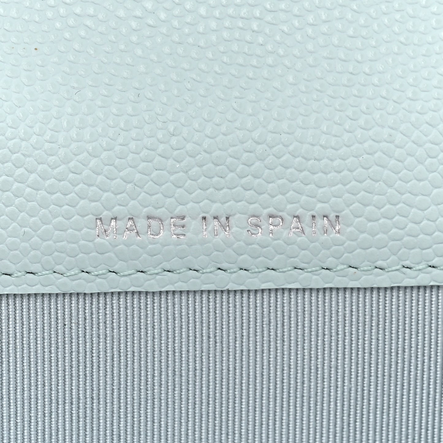 Caviar Quilted Flap Card Holder Wallet Light Blue