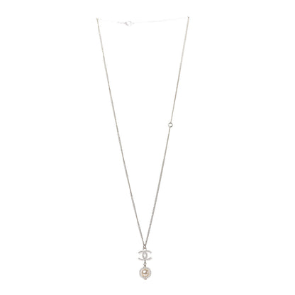 Chanel Crystal Pearl CC Lace Camellia Necklace Gold 3 of 8