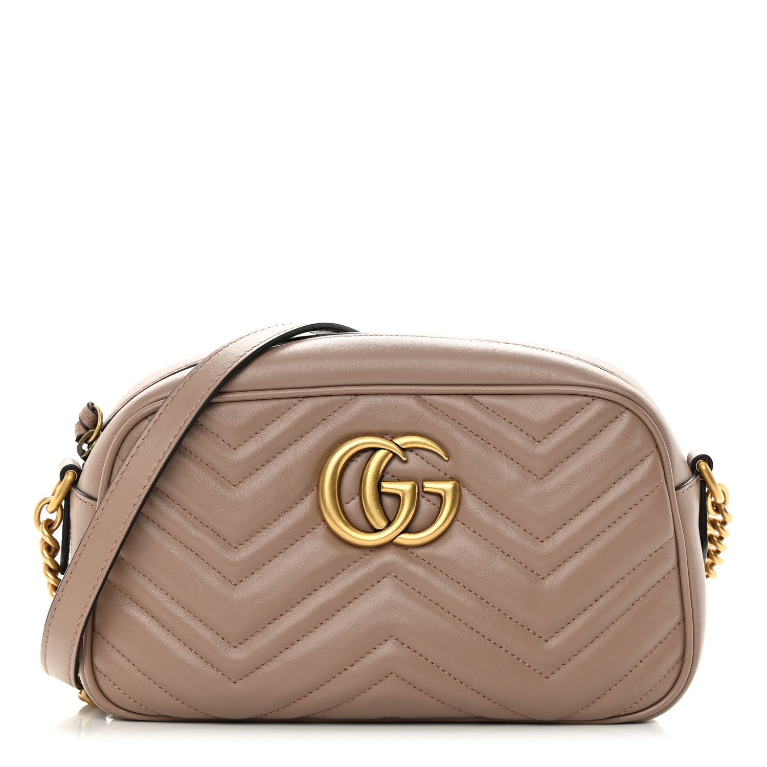Gucci Calfskin Matelasse Small GG Marmont Chain Shoulder Bag Porcelain Rose 1 of 16