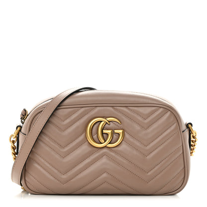 Gucci Calfskin Matelasse Small GG Marmont Chain Shoulder Bag Porcelain Rose 1 of 16