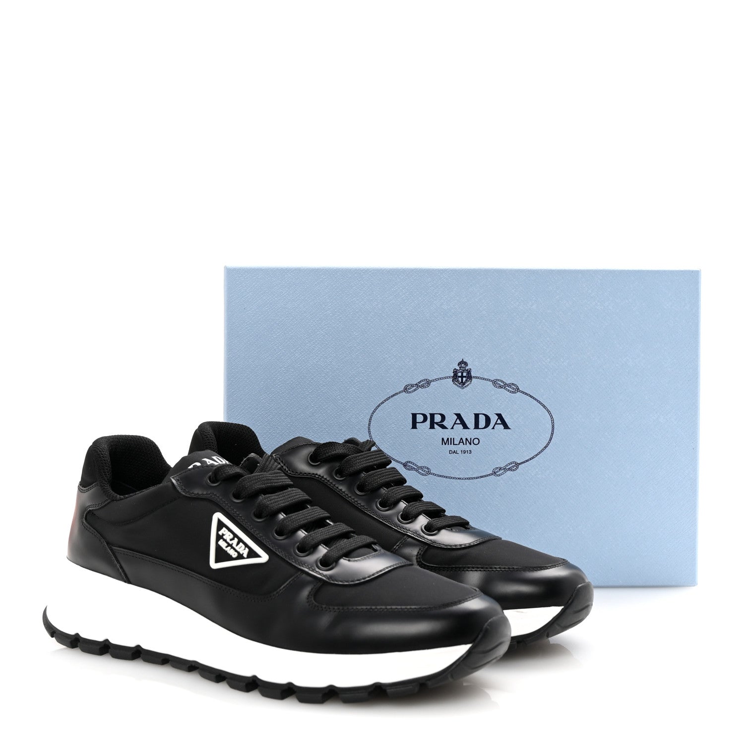 Prada Re-Nylon Piuma Metal Triangle Logo Quilted 45mm Sneakers 39.5 Black 10 of 10