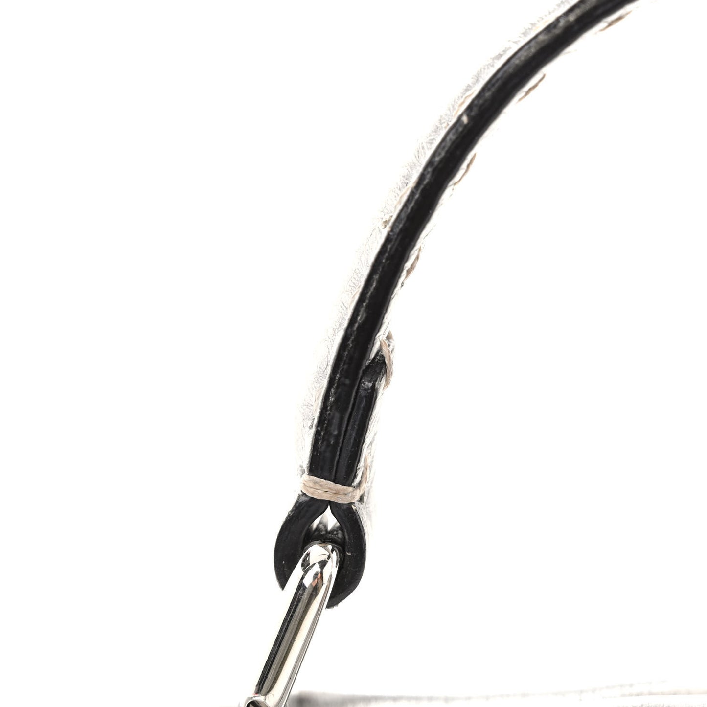 Cuoio Romano Lux Selleria Mini Peekaboo Iconic Satchel Argento