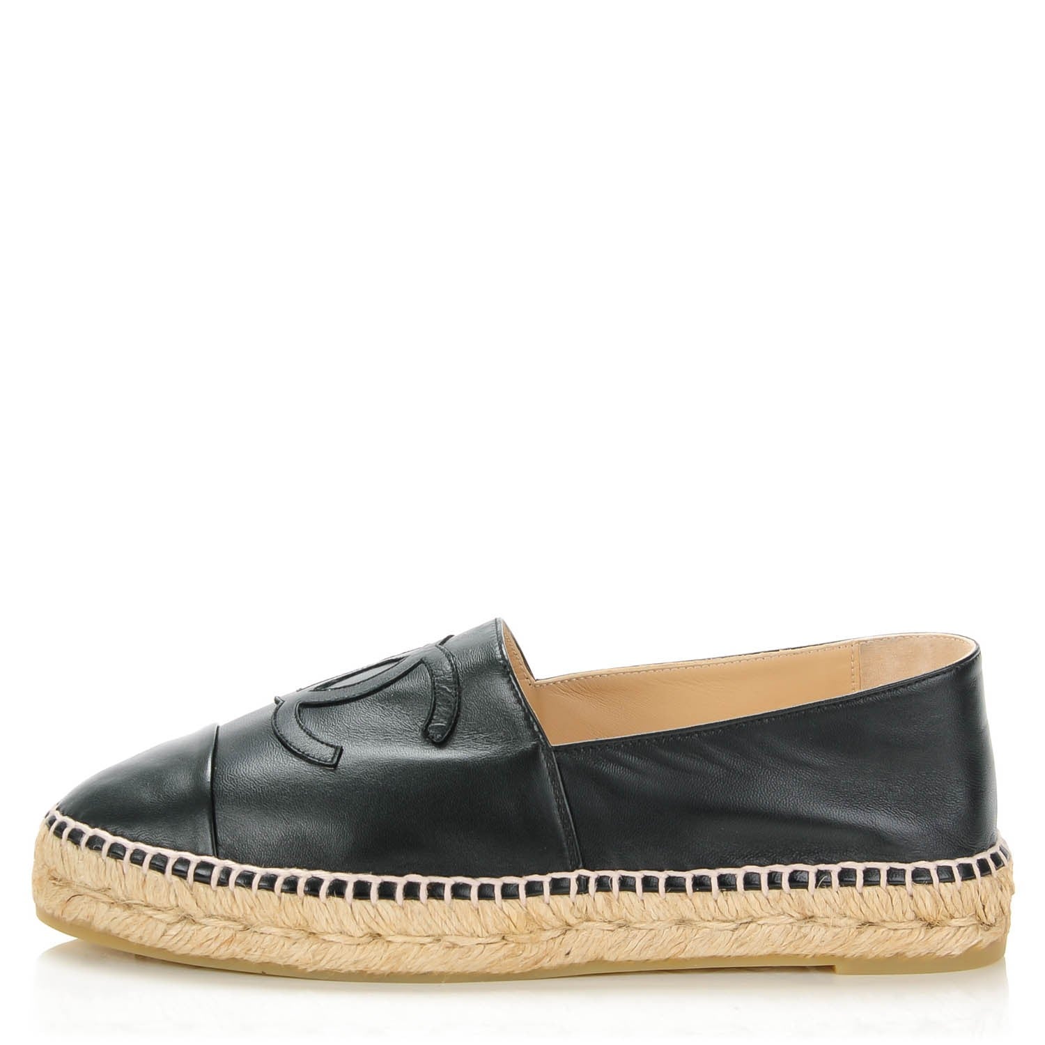 Chanel Lambskin CC Espadrilles 38 Black 1 of 9