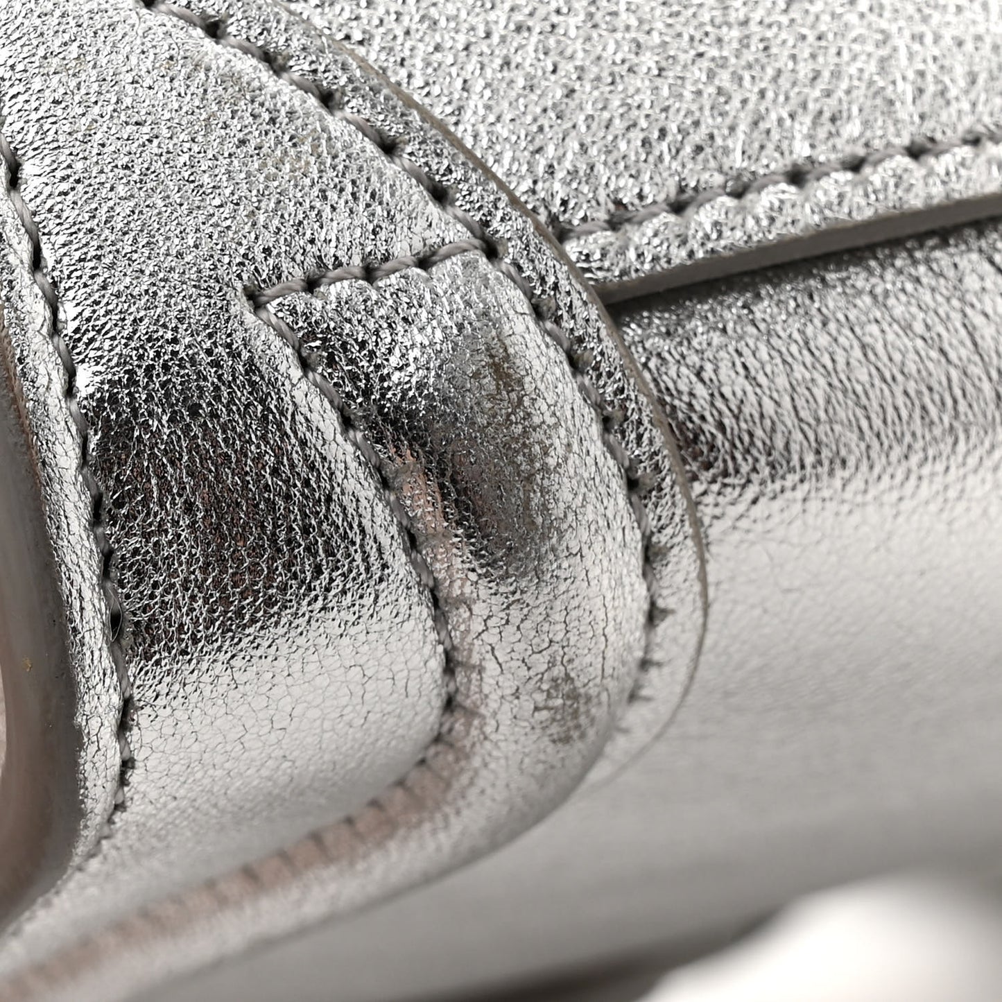 Laminated Lambskin Nano Luggage Silver