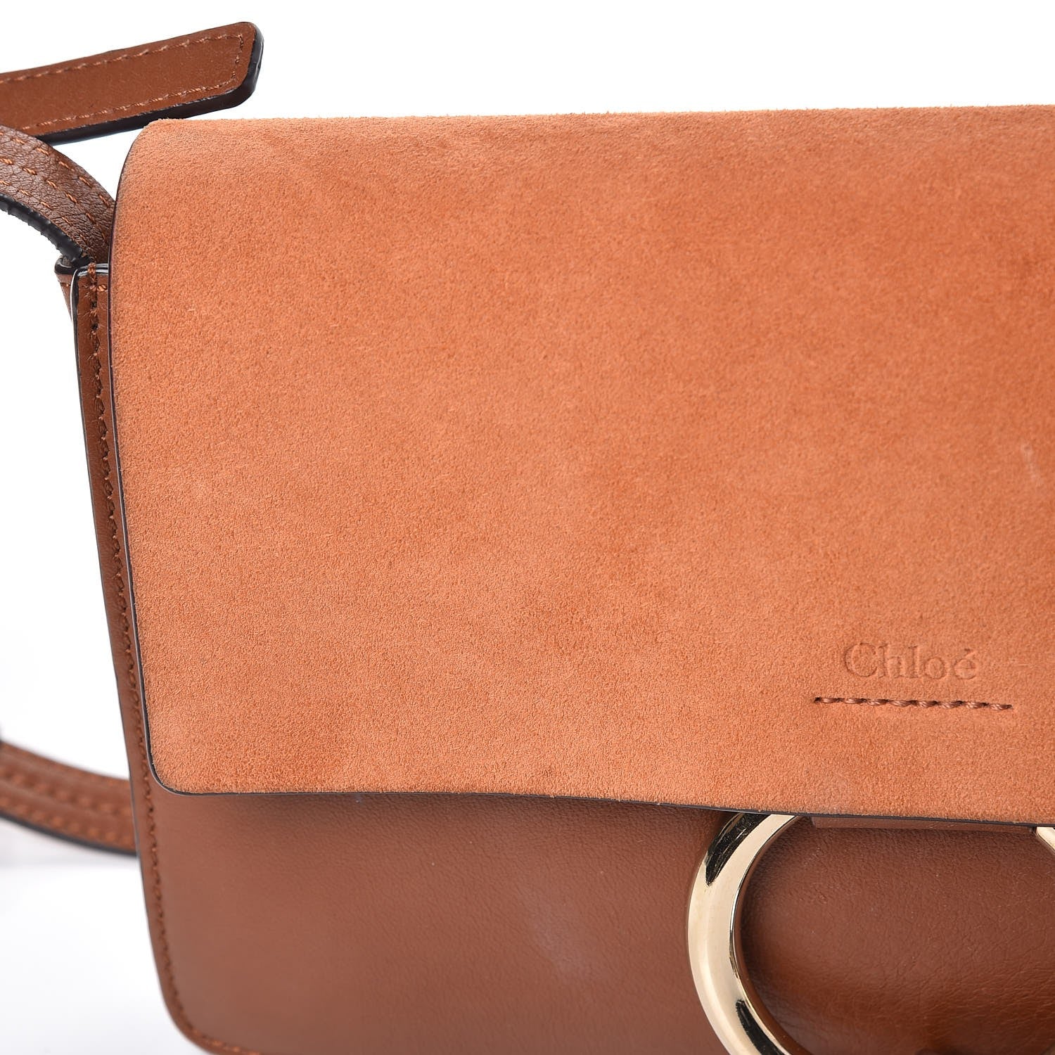 Chloe Suede Calfskin Small Faye Shoulder Bag Tobacco 8 of 16