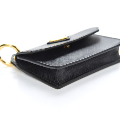 Prada Saffiano Metal Coin Purse Black 7 of 9