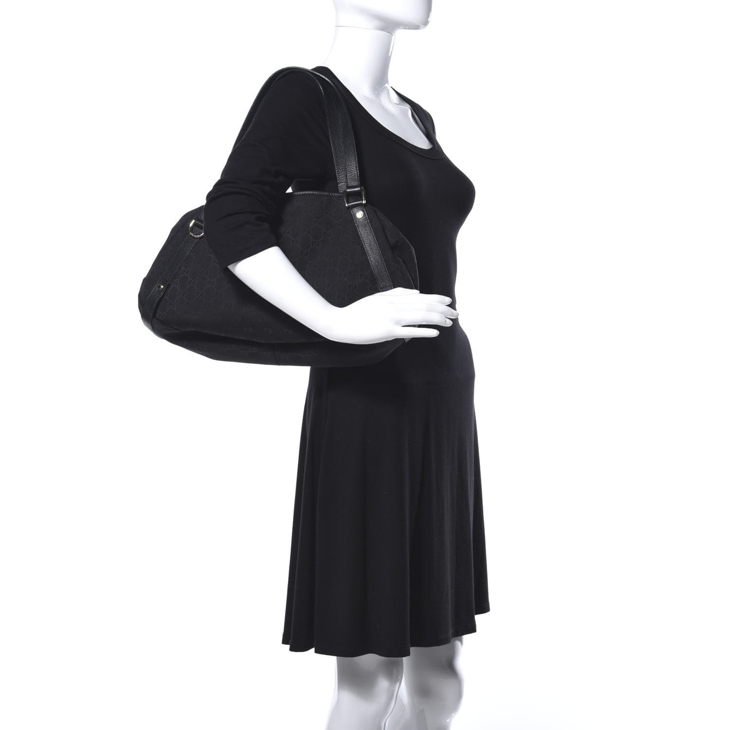 Monogram Medium Abbey Shoulder Bag Black