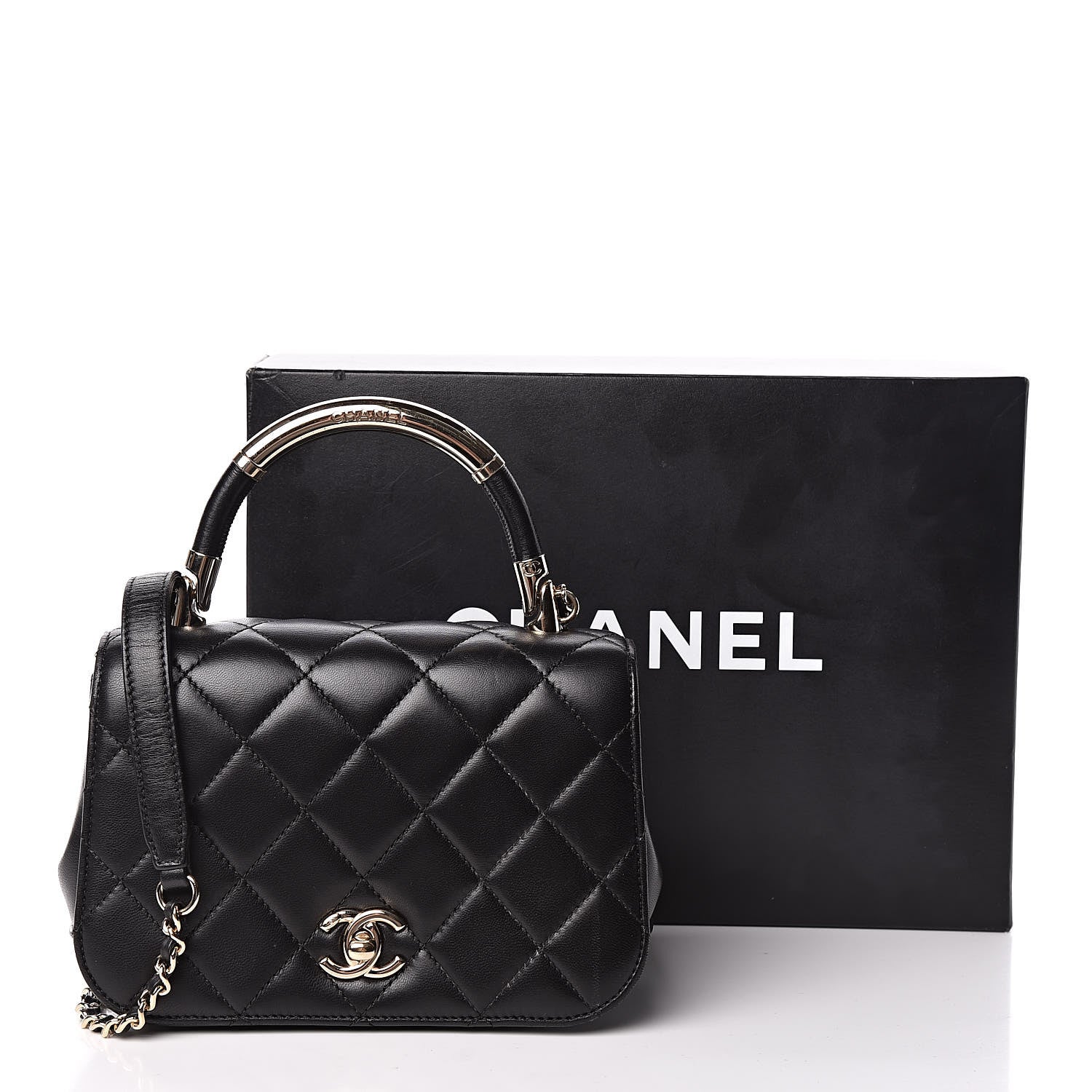 Chanel Lambskin Mini Carry Chic Flap Black 12 of 12