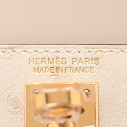 Hermes Ostrich Kelly Sellier Mini 20 Nata 6 of 11