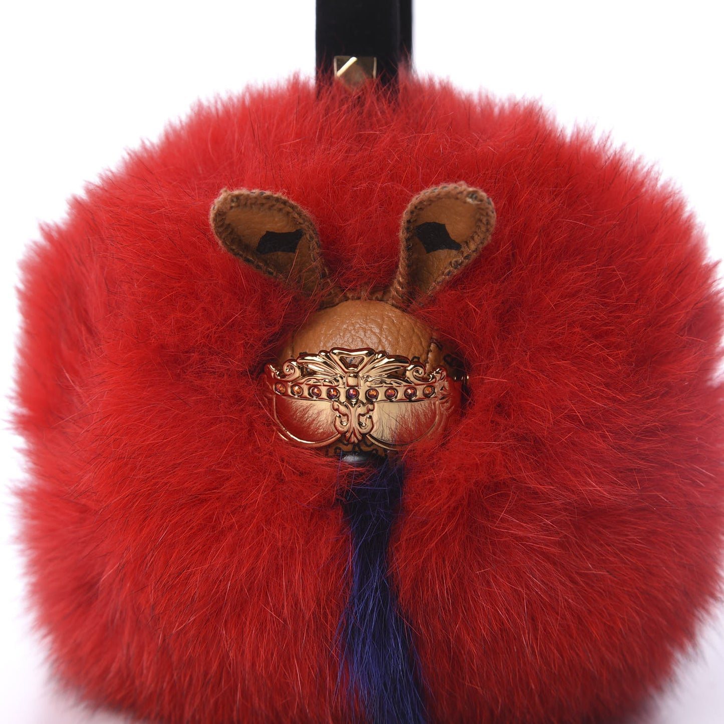 Visetos Rabbit Fur Studded Earmuffs Ruby Red