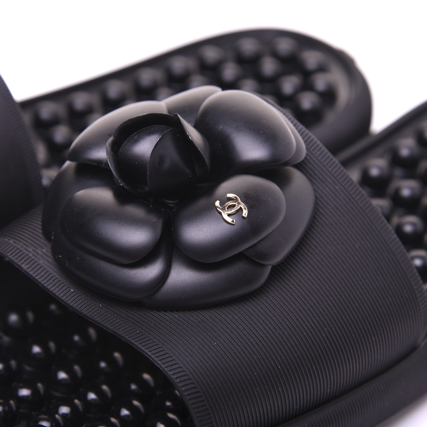 Chanel Thermoplastic PVC Camellia Mule Sandals 40 Black 15 of 24
