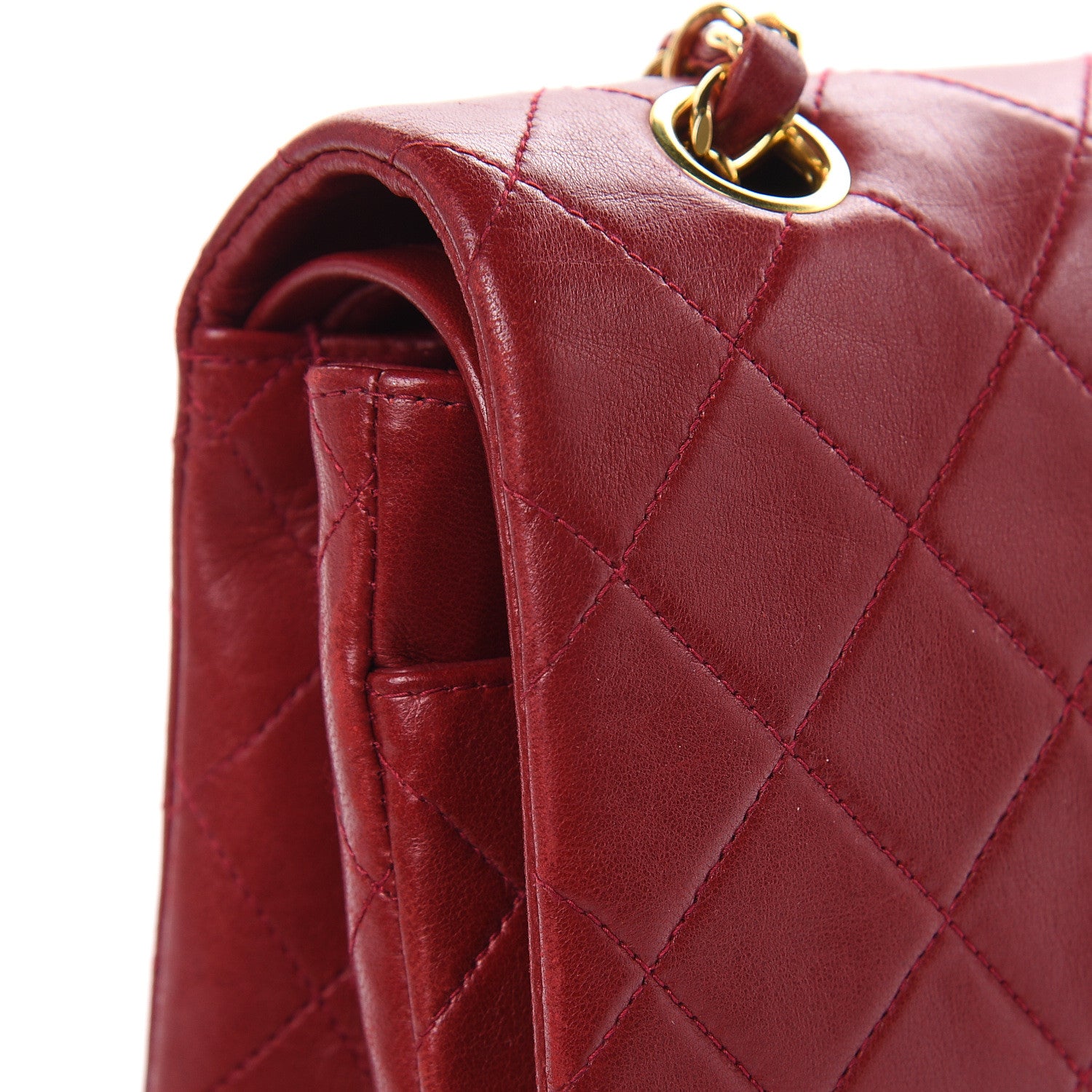 Chanel Lambskin Quilted Medium Double Flap Red 13 of 20
