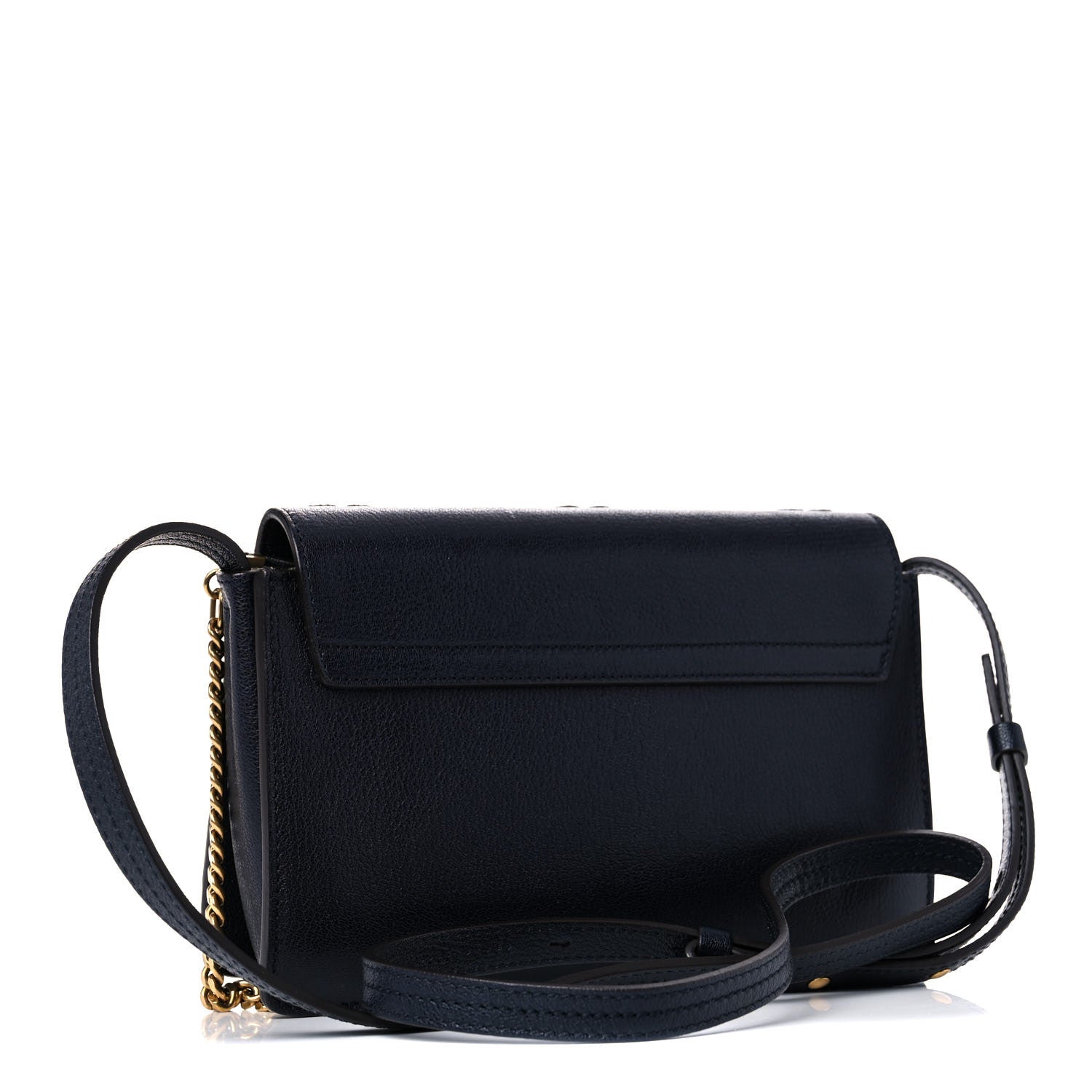 Chloe Calfskin Suede Floral Patchwork Studded Small Faye Shoulder Bag Full Blue 3 of 12