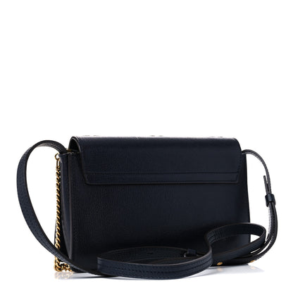 Chloe Calfskin Suede Floral Patchwork Studded Small Faye Shoulder Bag Full Blue 3 of 12