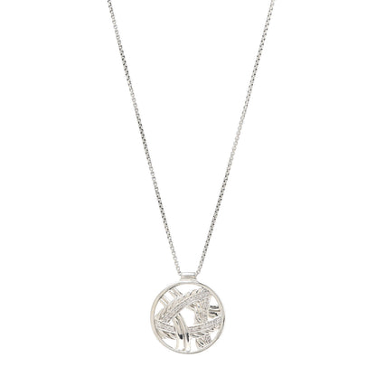 David Yurman Sterling Silver Diamond Papyrus Pendant Necklace 1 of 5