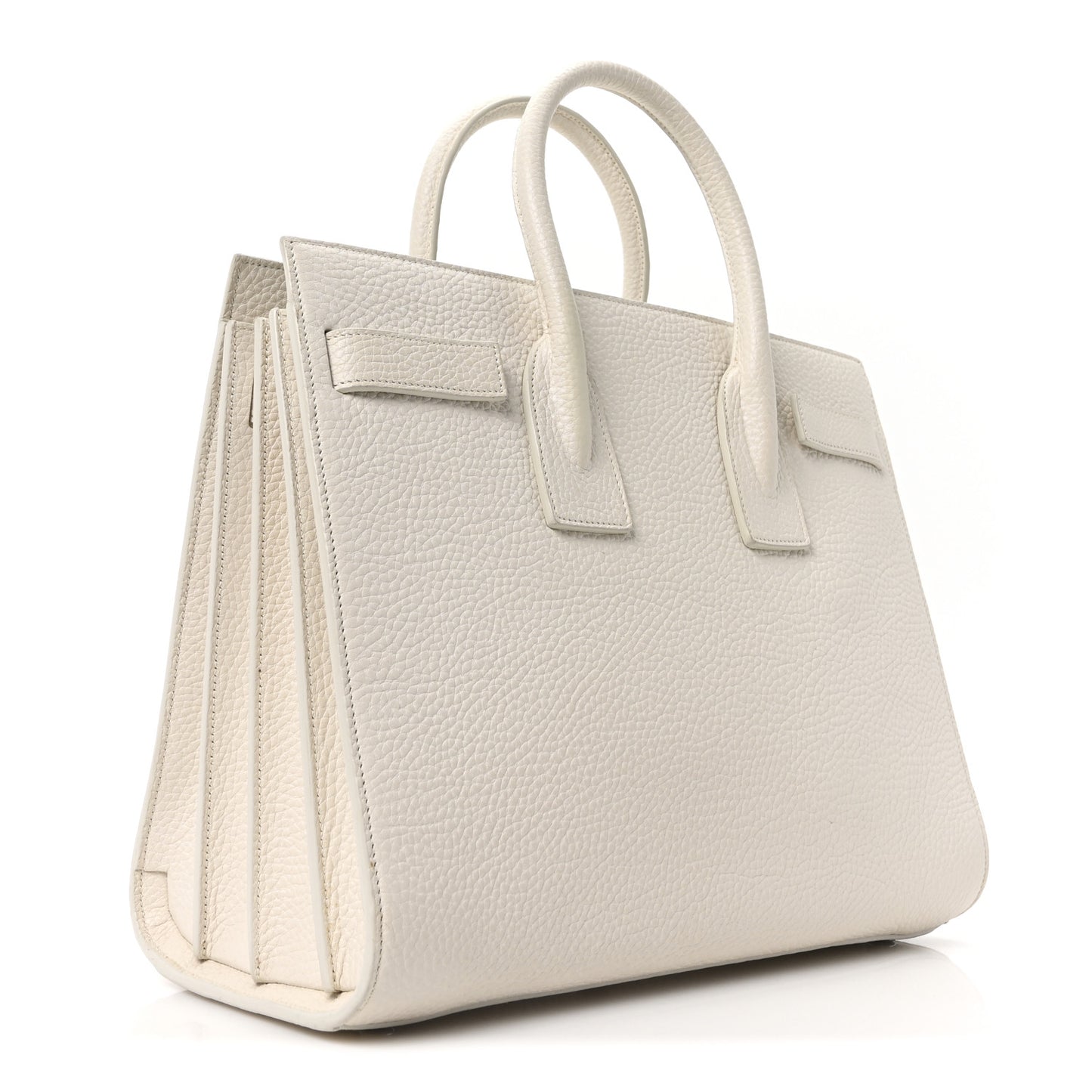 Grained Calfskin Small Sac De Jour Dove White