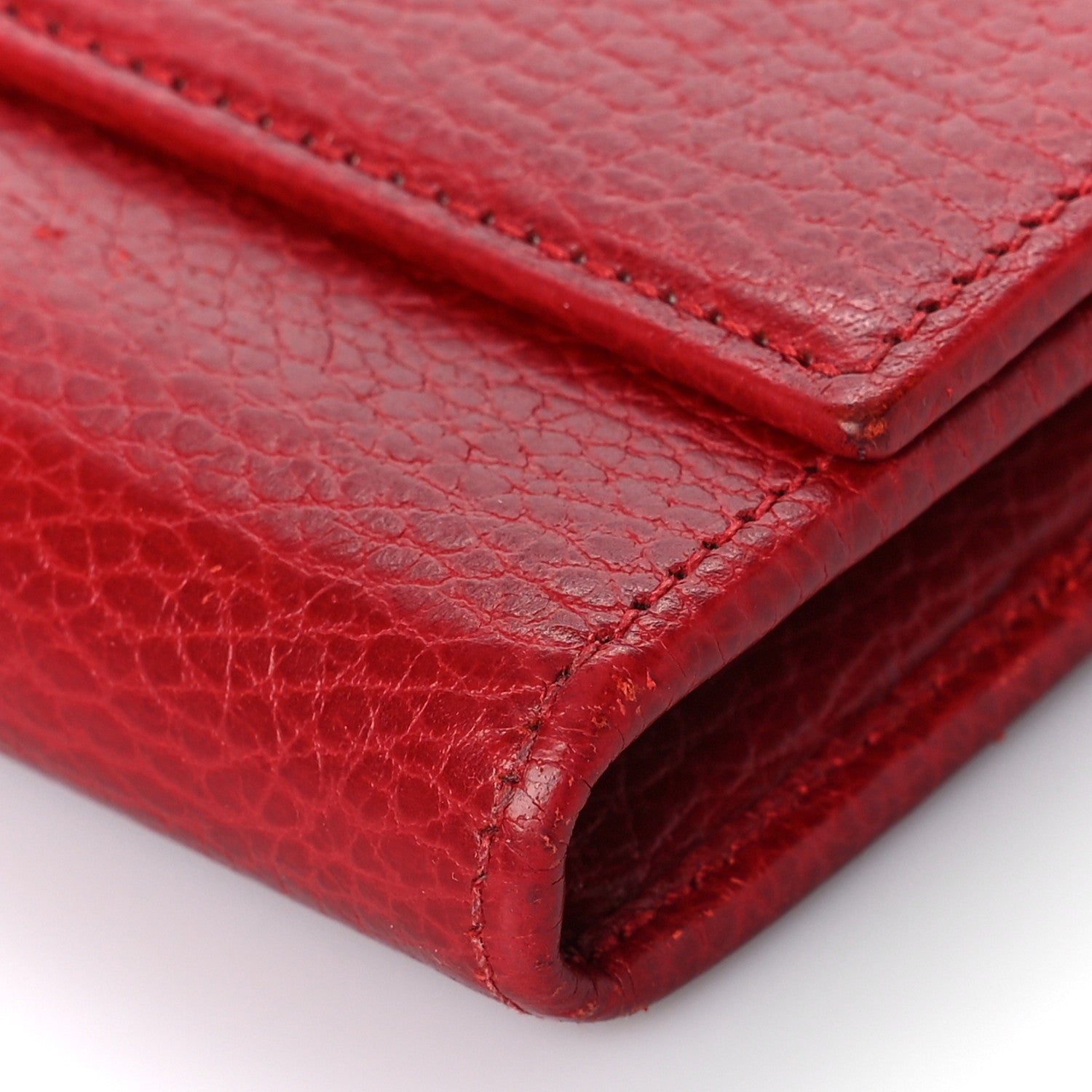 Gucci Dollar Calfskin GG Marmont Continental Wallet Hibiscus Red 8 of 12