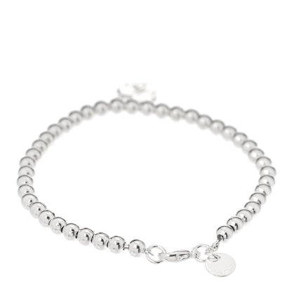 Tiffany Sterling Silver 4mm Mom Heart Tag Bead Bracelet 2 of 5