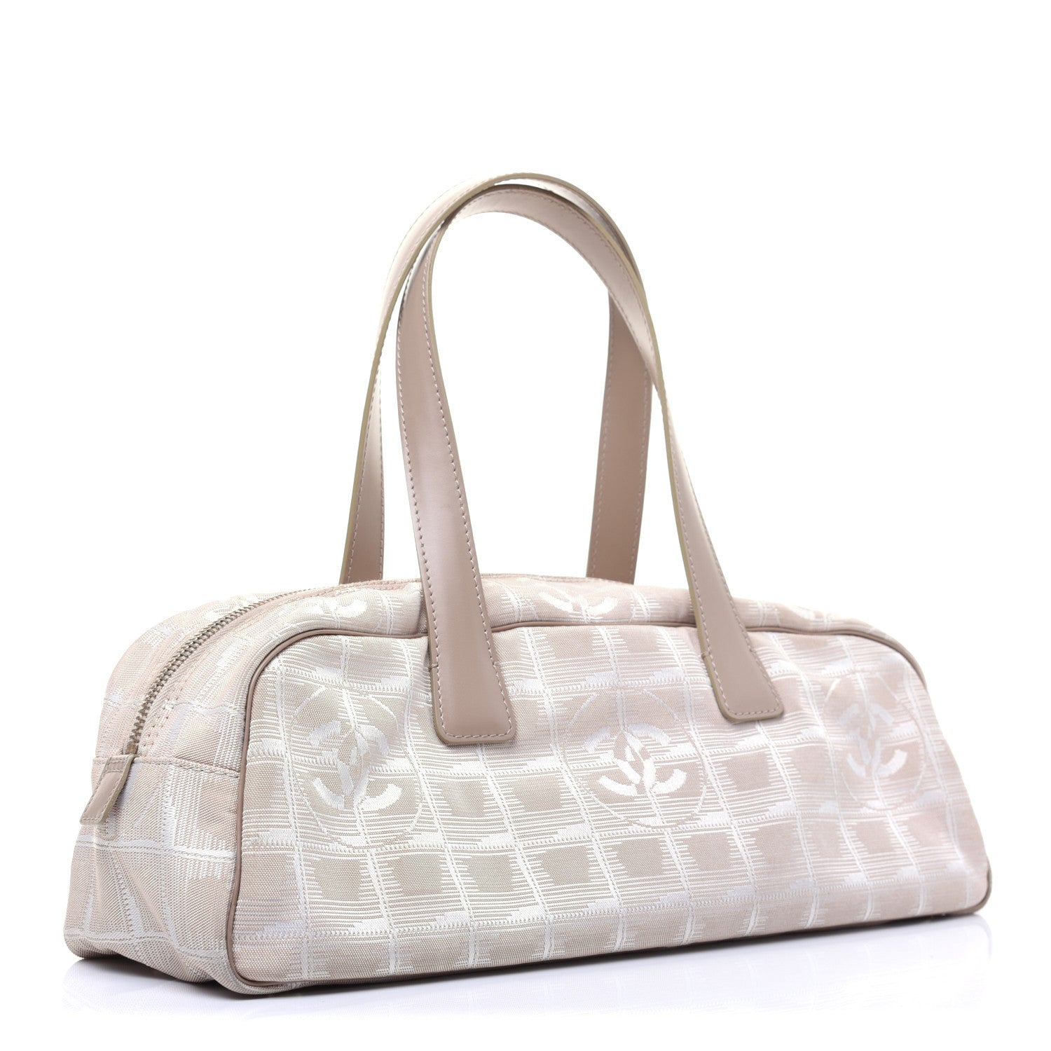 Chanel Nylon Travel Bowler Beige 3 of 12
