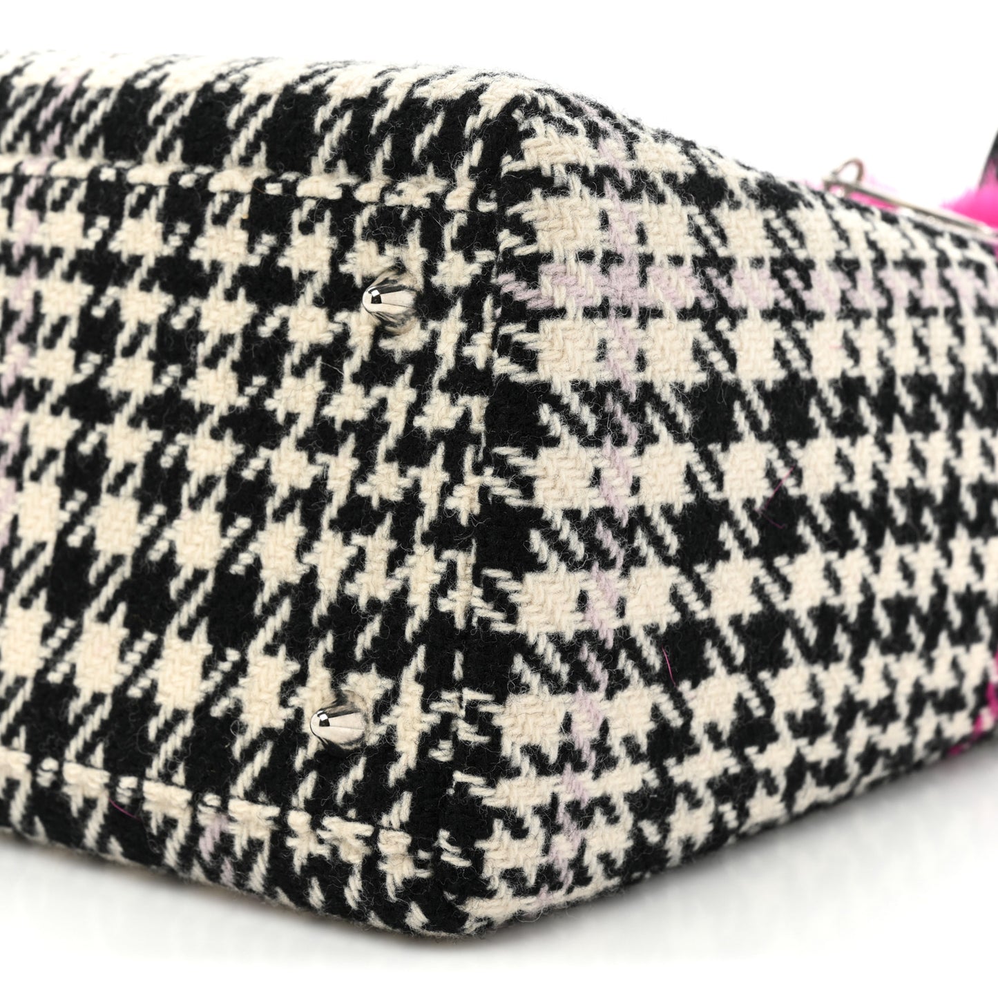 Tweed Crocodile Mink Plaid Medium Lady Dior Black Pink White