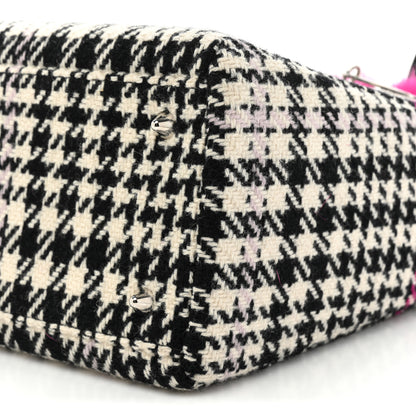 Christian Dior Tweed Crocodile Mink Plaid Medium Lady Dior Black Pink White 8 of 9