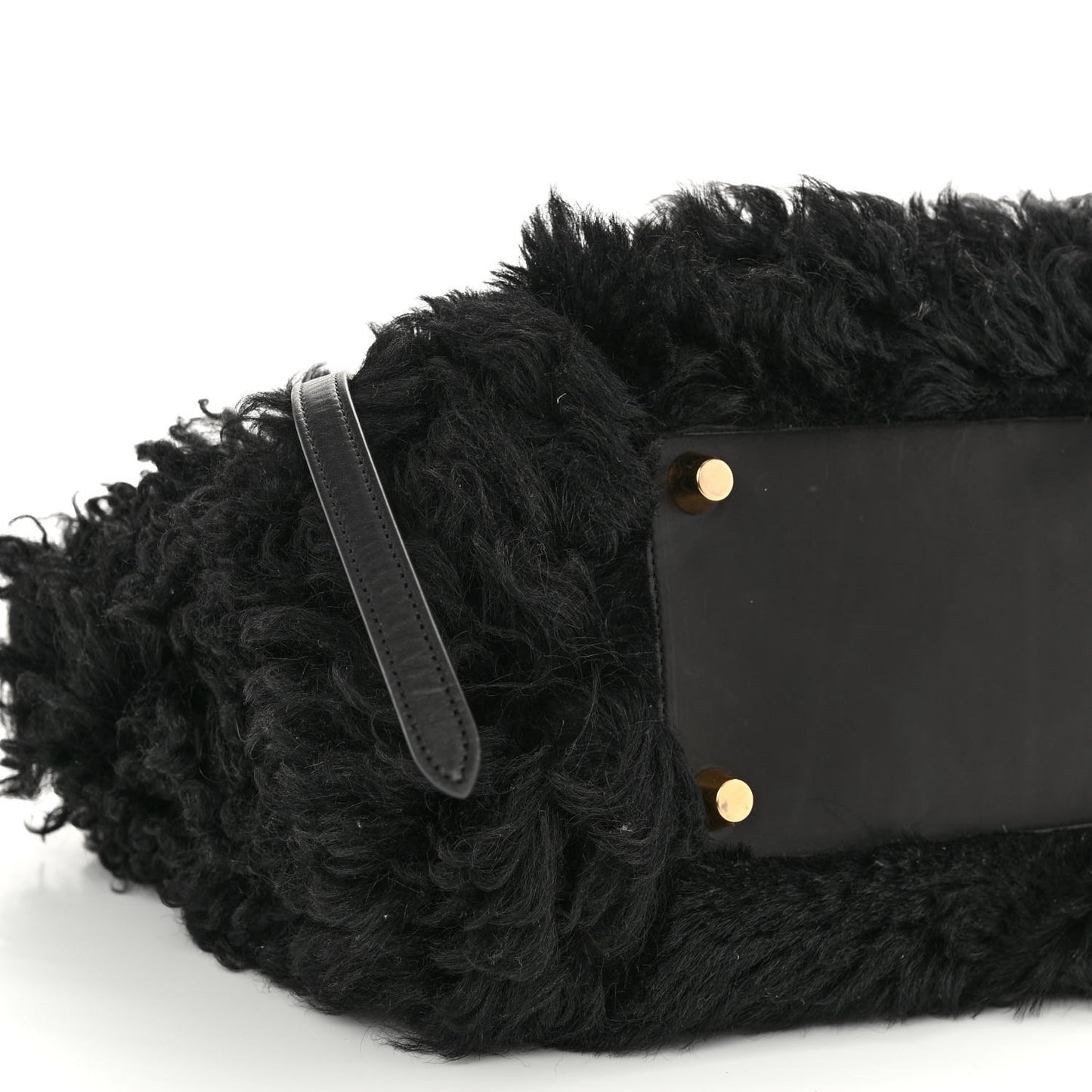 Calfskin Shearling Mini Belt Bag Black