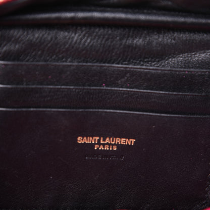 Saint Laurent Grain De Poudre Matelasse Monogram Mini Lou Camera Bag Fuchsia 8 of 12