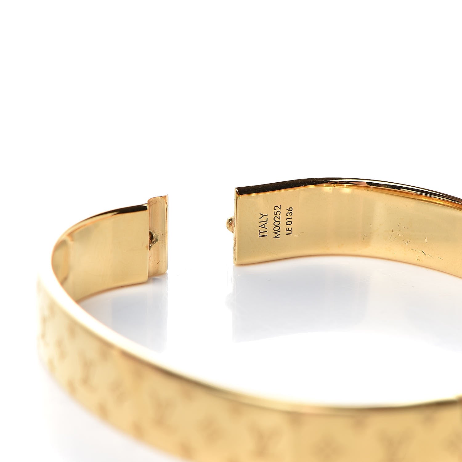 Louis Vuitton Brass Monogram Nanogram Cuff M Gold 6 of 7