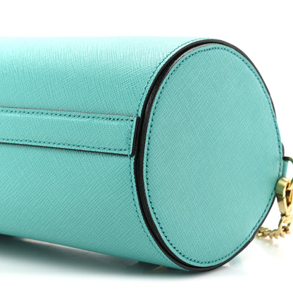 Prada Saffiano Mini Sybille Barrel Bag Blue 7 of 9