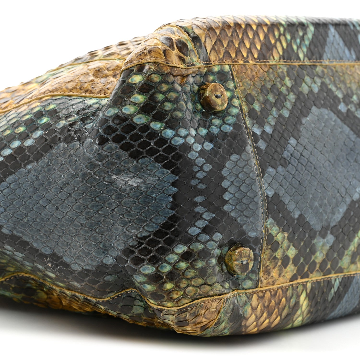 Nancy Gonzalez Snakeskin Liz Tote Beige Blue 11 of 18